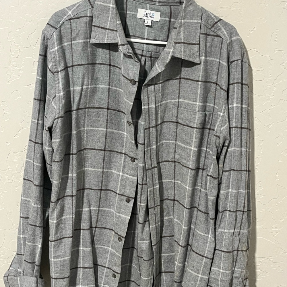 Croft & Barrow Gray Checkered Shirt